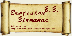 Bratislav Birmanac vizit kartica